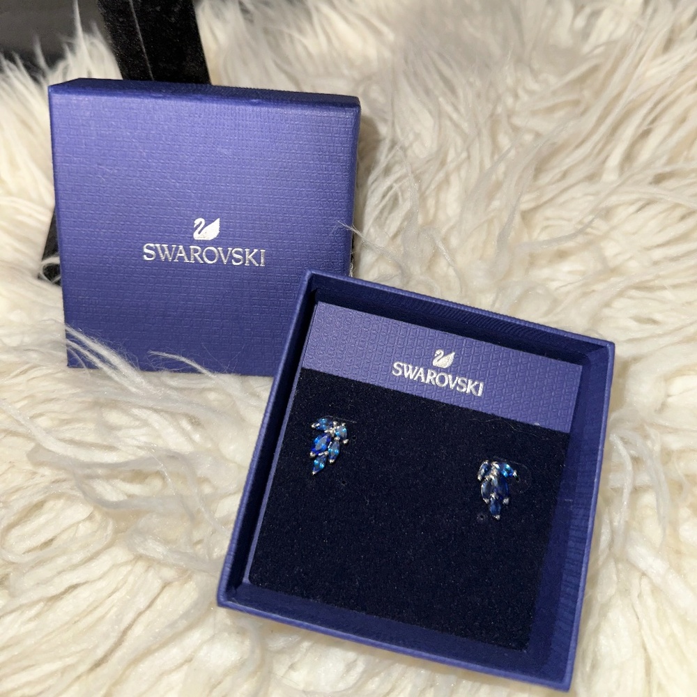 Swarovski Floral Blue Earrings